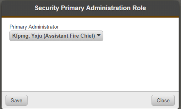 security primary admin role